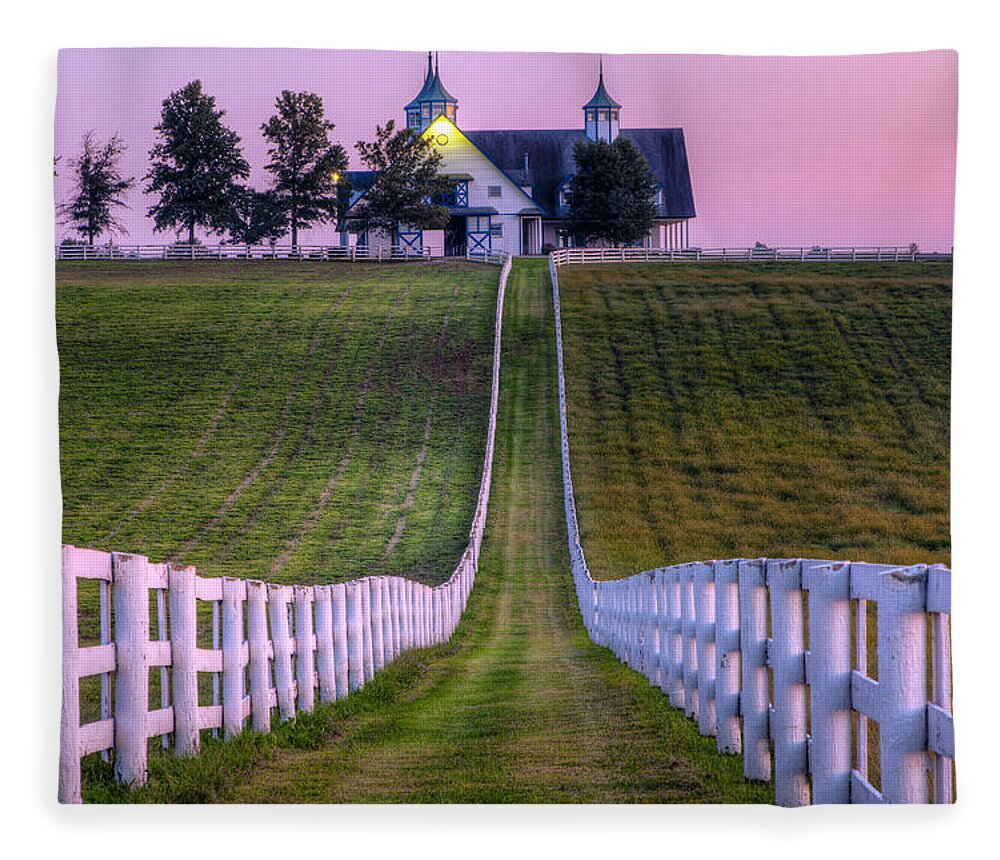 Fence Fleece Blanket featuring the photograph Between The Fences by Alexey Stiop