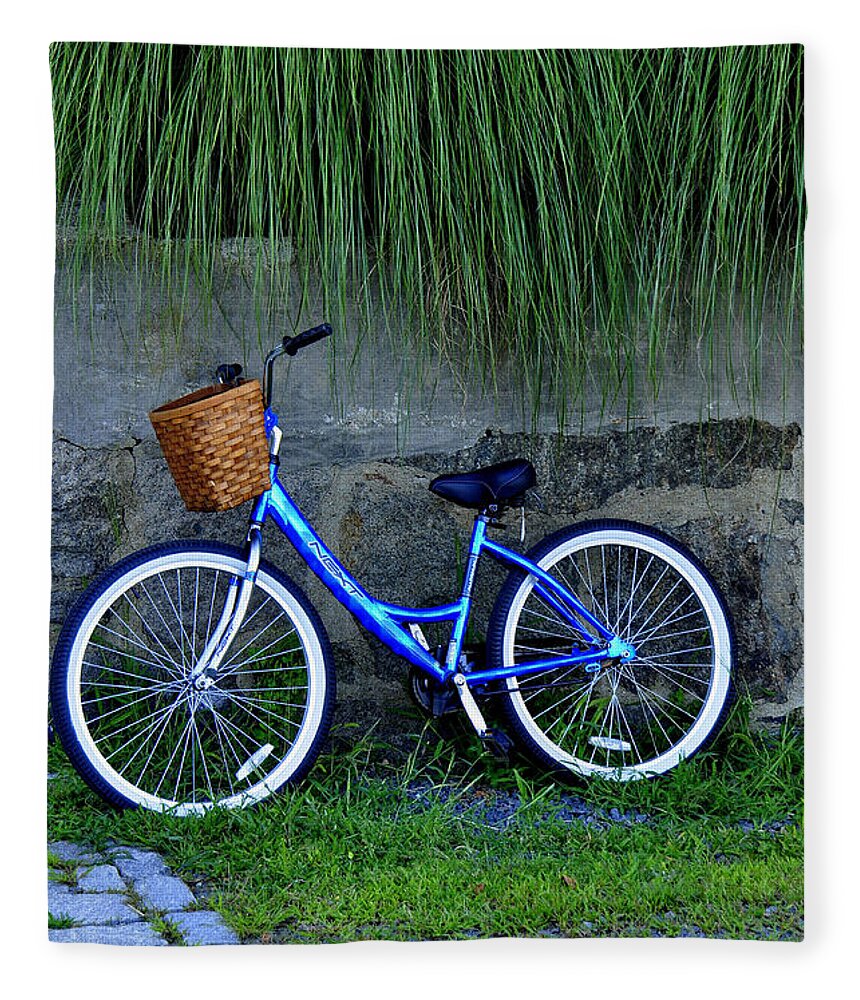 New England Fleece Blanket featuring the photograph Bicycle at Rest by Caroline Stella