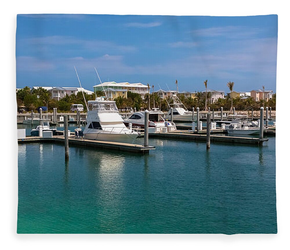 Bahamas Fleece Blanket featuring the photograph Bimini Bay Resort by Ed Gleichman