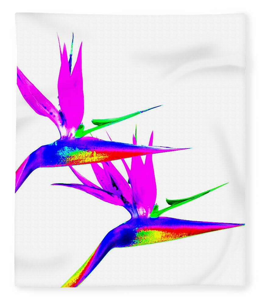 Pop Art Fleece Blanket featuring the photograph Birds of Paradise by Art Block Collections
