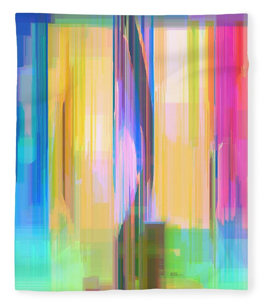 Abstract Fleece Blanket featuring the digital art Blue Abstract by Rafael Salazar