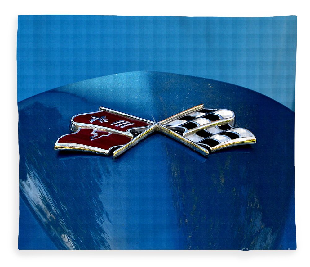  Fleece Blanket featuring the photograph Blue Corvette by Dean Ferreira