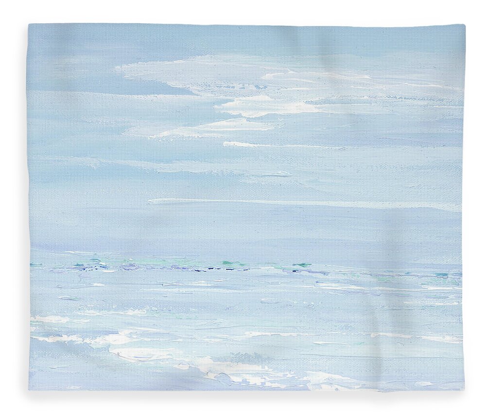 Costal Fleece Blanket featuring the painting Blue Dream by Tamara Nelson