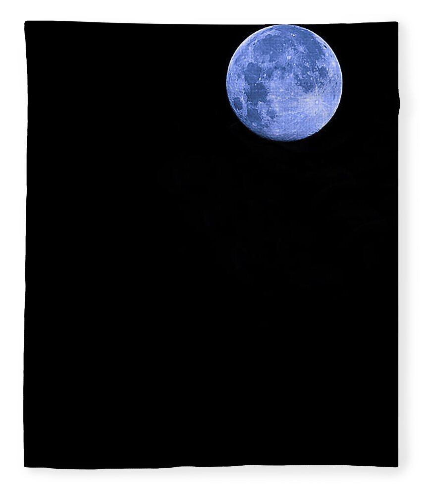 Supermoon Fleece Blanket featuring the photograph Blue Supermoon by Trish Mistric