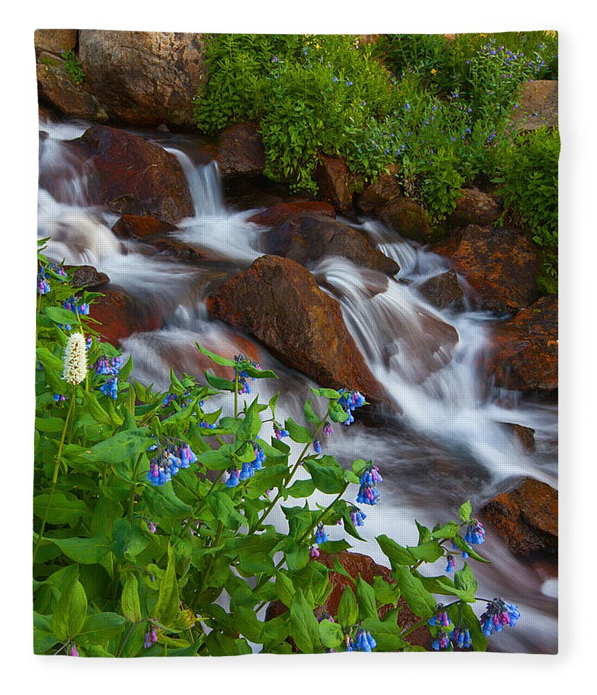 Stream Fleece Blanket featuring the photograph Bluebell Creek by Darren White