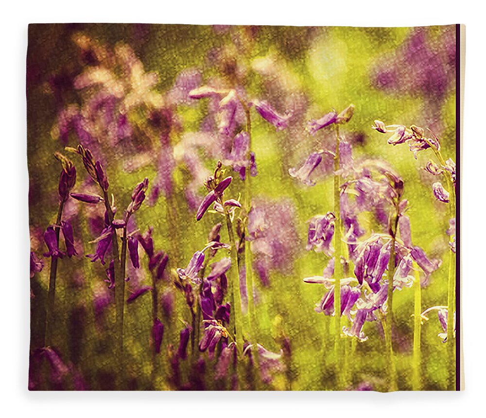 Bell Bottle Fleece Blanket featuring the photograph Bluebell in the woods by Spikey Mouse Photography