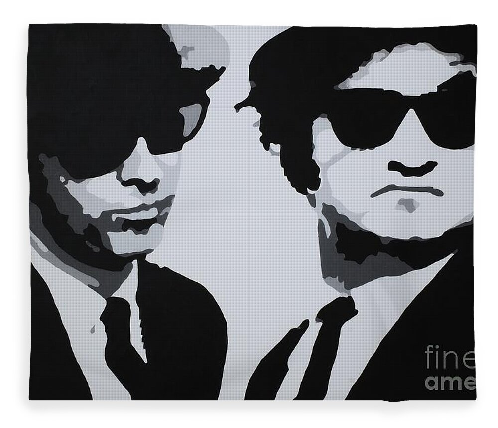 Blues Brothers Fleece Blanket featuring the painting Blues Brothers by Katharina Bruenen