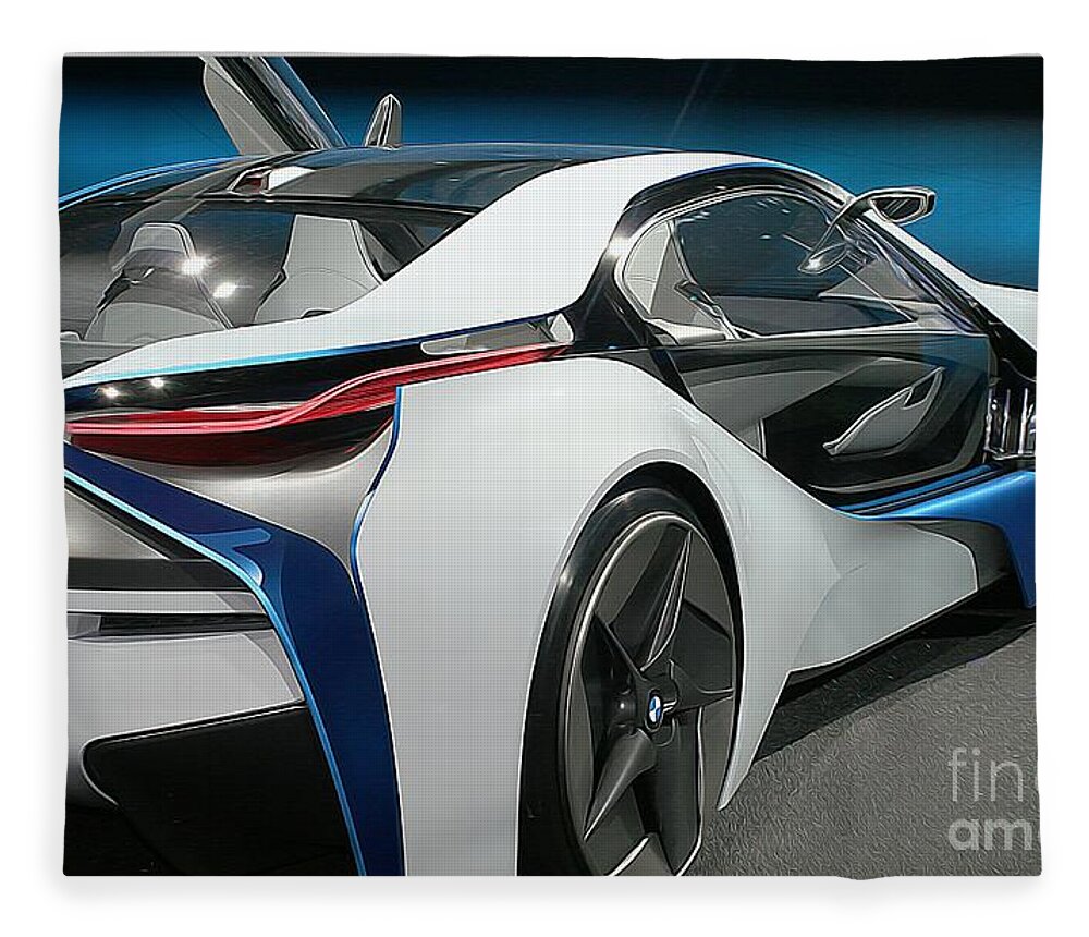 Bmw Fleece Blanket featuring the photograph BMW I8 vision VL by Stefano Senise