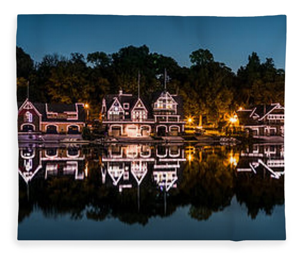 Pa Fleece Blanket featuring the photograph Boathouse Row Panorama by Mihai Andritoiu