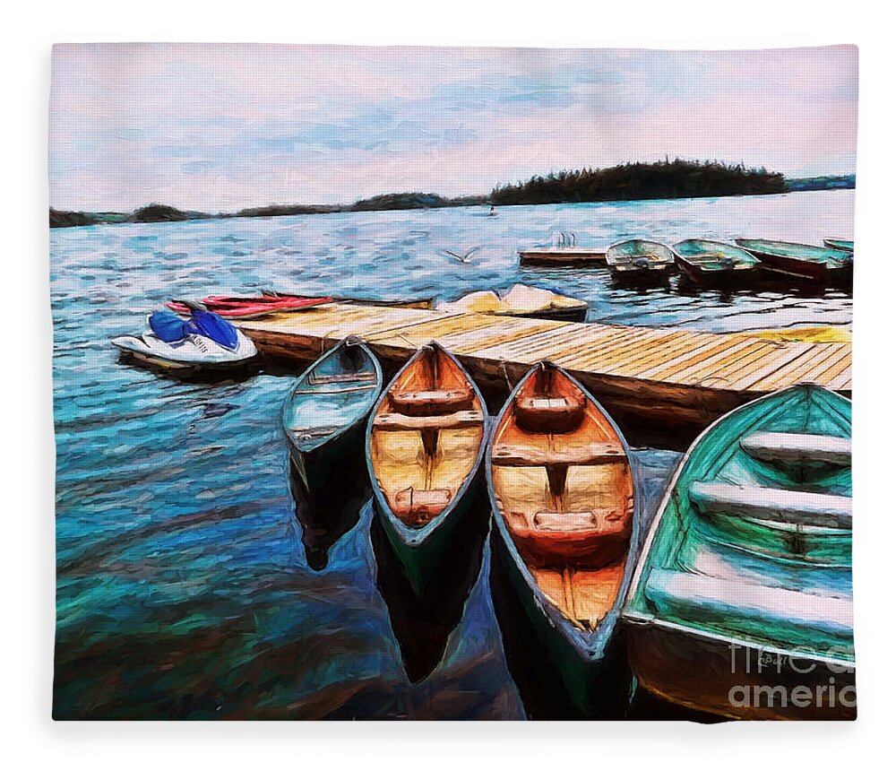 Boats Fleece Blanket featuring the photograph Boats Are Waiting by Claire Bull