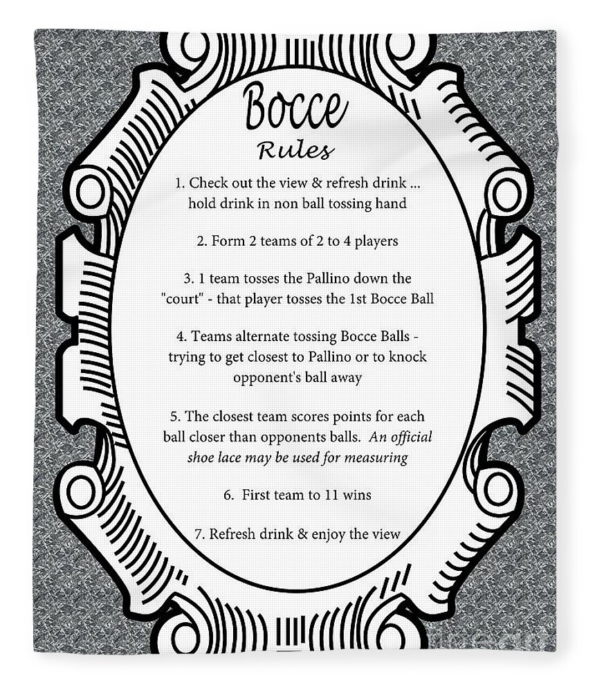 Bocce Ball Rules Fleece Blanket featuring the digital art Bocce Rules by Nancy Patterson