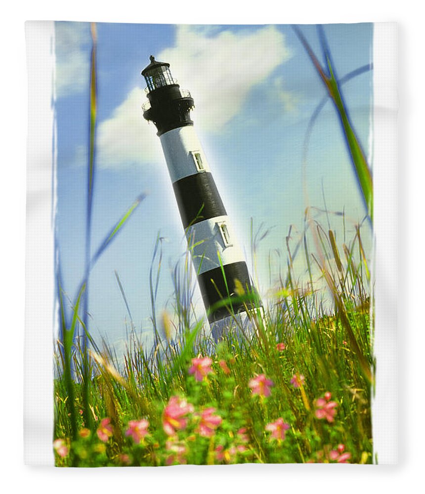 Lighthouse Fleece Blanket featuring the photograph Bodie Light II by Mike McGlothlen