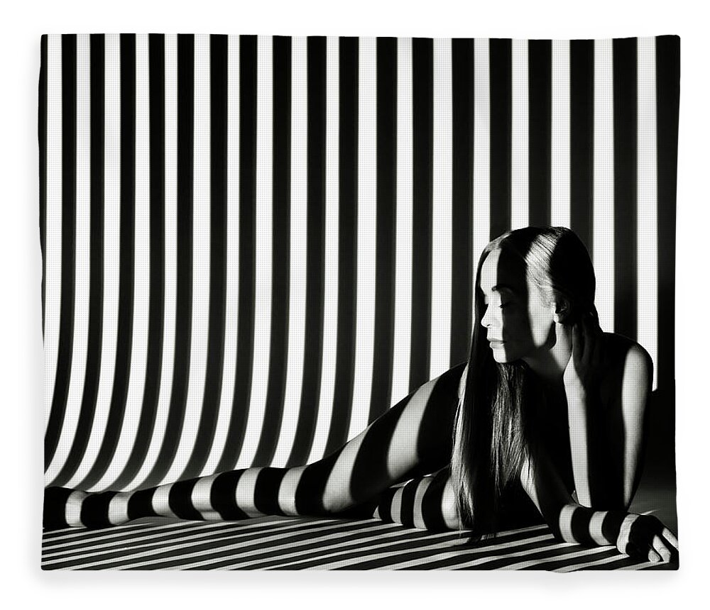 Shadow Fleece Blanket featuring the photograph Body Projections by Henrik Sorensen