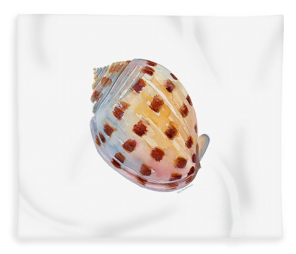 Shell Fleece Blanket featuring the painting Bonnet Shell by Amy Kirkpatrick