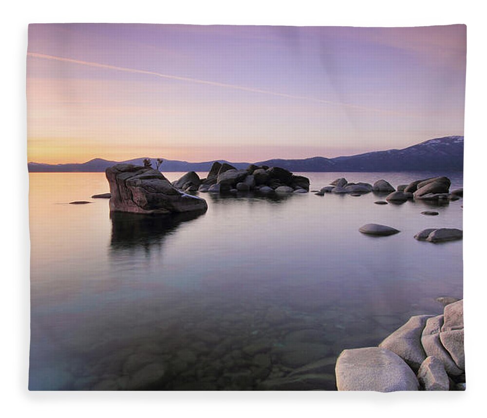 Scenics Fleece Blanket featuring the photograph Bonsai Rock, North Lake Tahoe - Usa by Www.batteredphotographer.com