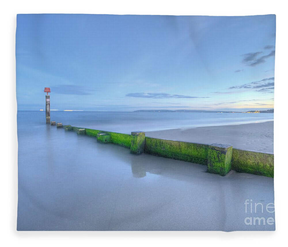 Yhun Suarez Fleece Blanket featuring the photograph Bournemouth Beach Sunset by Yhun Suarez
