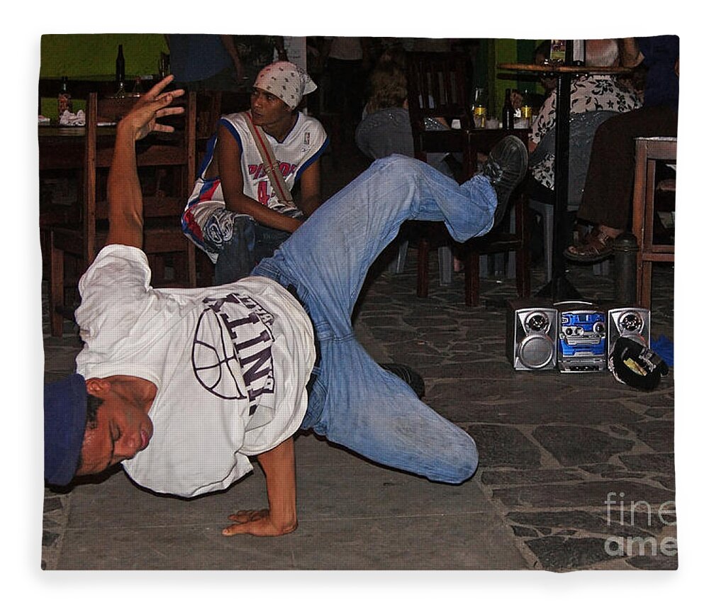 Central Fleece Blanket featuring the photograph Breakdancer by Rudi Prott