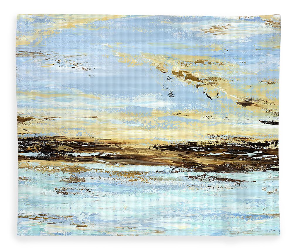 Costal Fleece Blanket featuring the painting Breakwater by Tamara Nelson