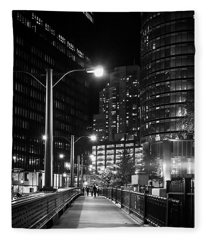 Chicago Fleece Blanket featuring the photograph Long Walk Home by Melinda Ledsome