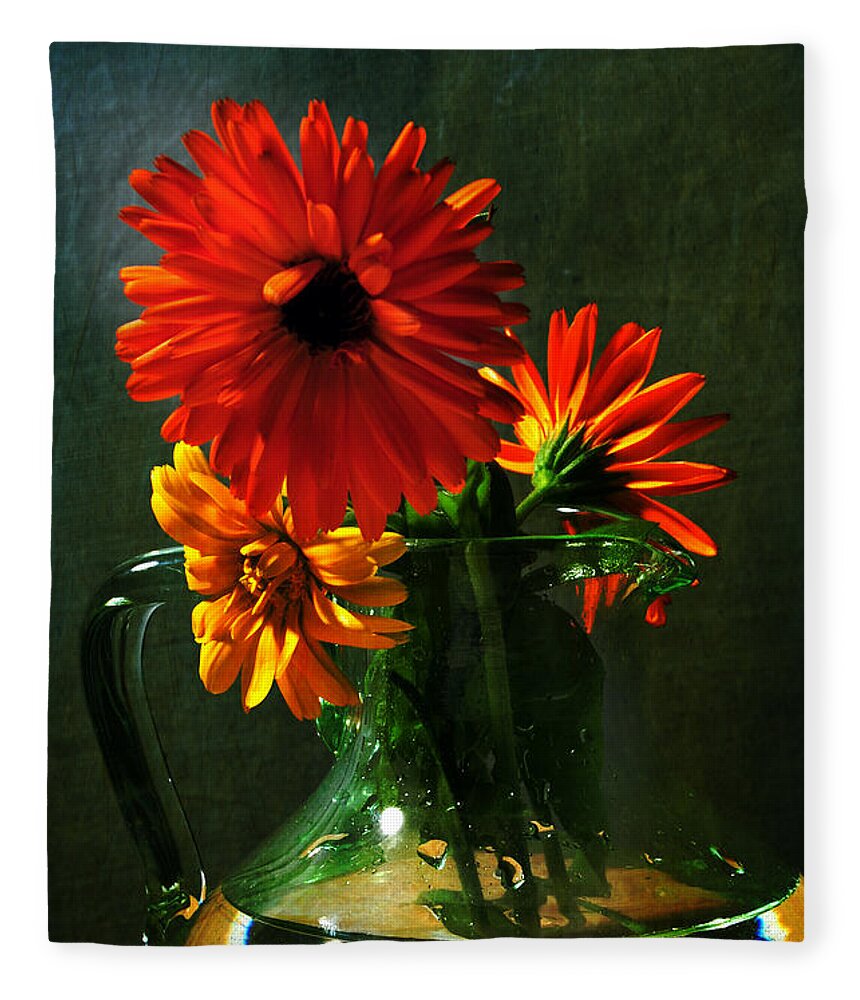 Flowers Fleece Blanket featuring the photograph Bright and Dominant by Randi Grace Nilsberg