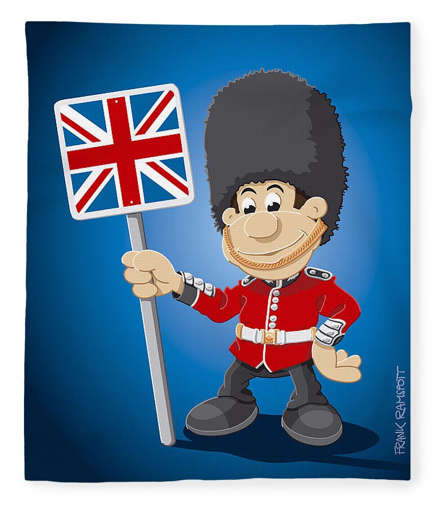 British Royal Guard Cartoon Man Fleece Blanket by Frank Ramspott - Fine Art  America