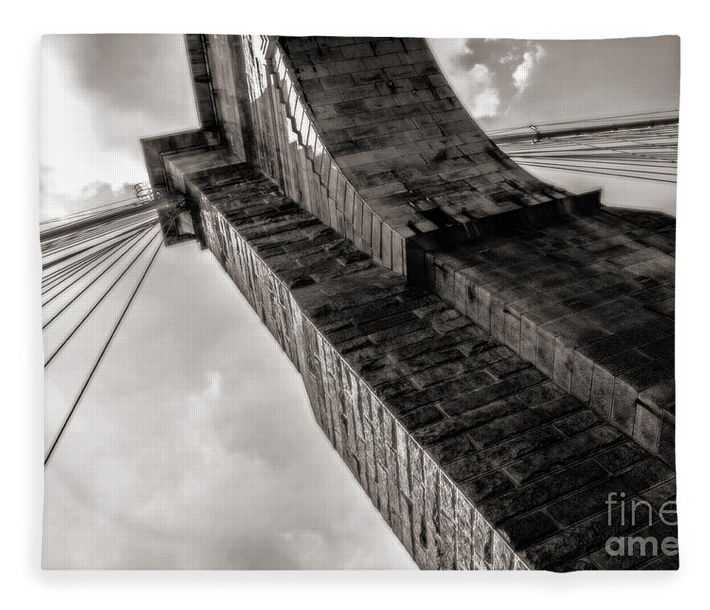 Brooklyn Fleece Blanket featuring the photograph Brooklyn Bridge by Angela DeFrias