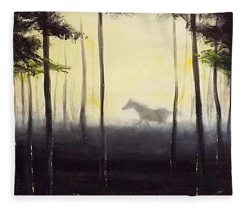 Horse Paintings Fleece Blanket featuring the painting Bruno by Gina De Gorna