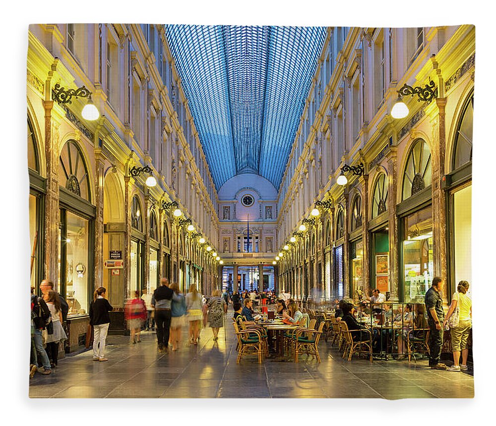Arch Fleece Blanket featuring the photograph Brussels, St. Hubert Royal Galleries by Sylvain Sonnet