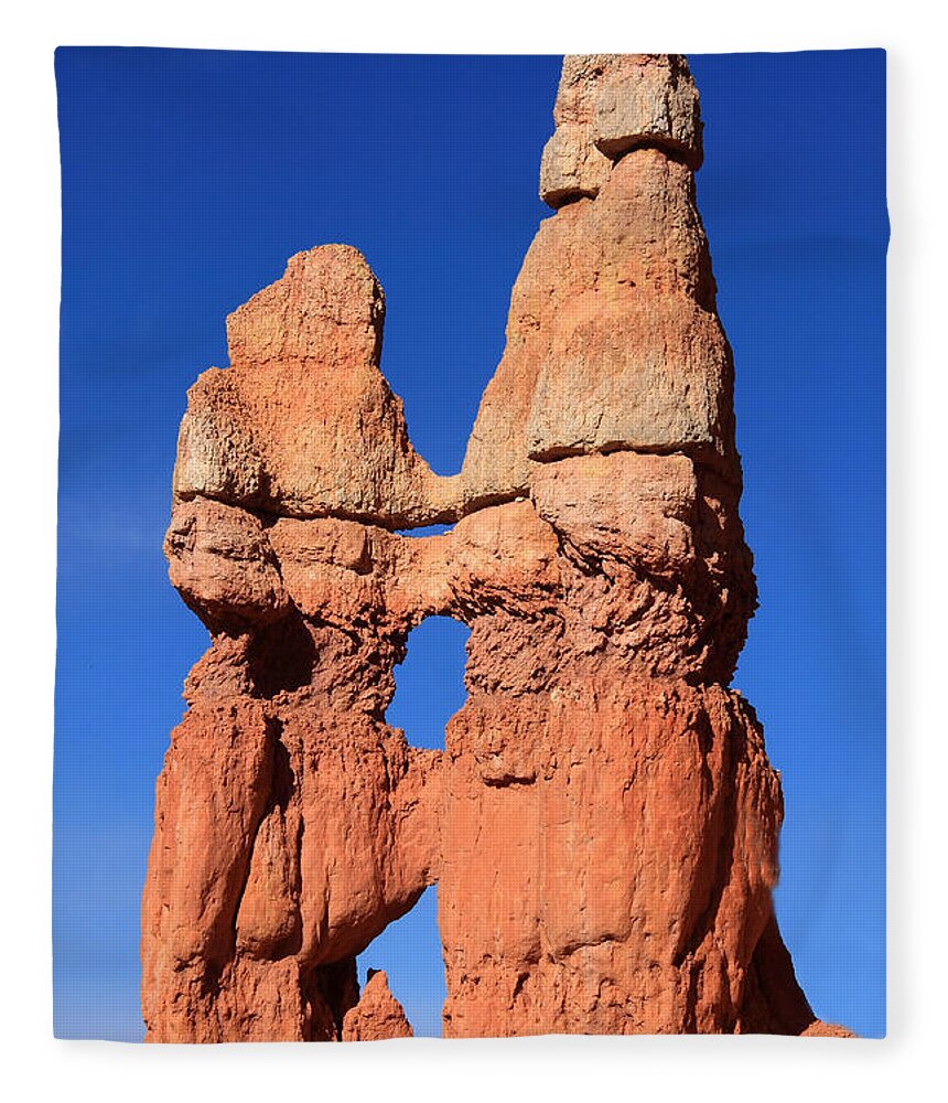 Utah Fleece Blanket featuring the photograph Bryce Canyon Rock Formation by Aidan Moran