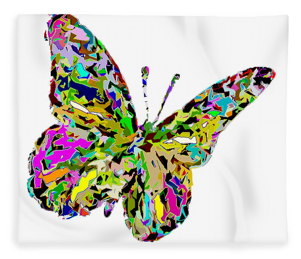 Butterfly Sharpened Fleece Blanket featuring the photograph Butterfly Color Flutter by Kenneth James