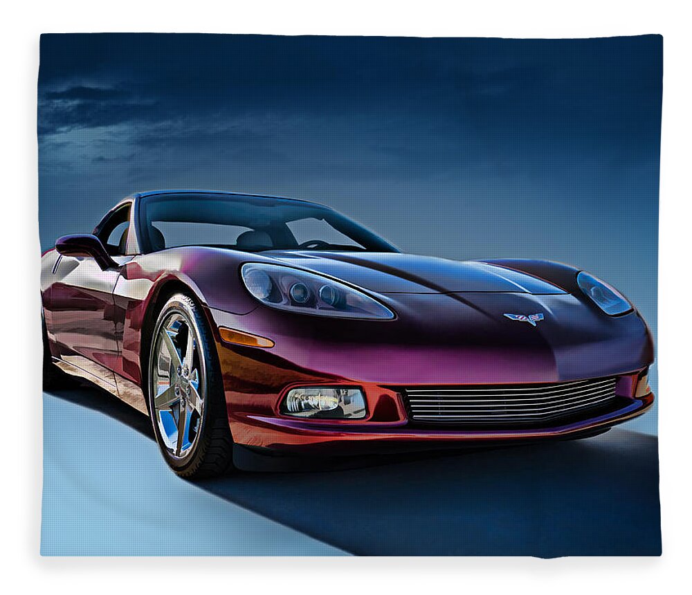Chevrolet Fleece Blanket featuring the digital art C6 Corvette by Douglas Pittman