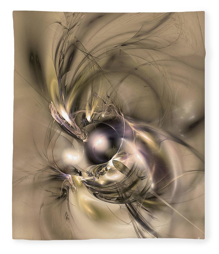 Art Fleece Blanket featuring the digital art Caelestis - Abstract art by Sipo Liimatainen