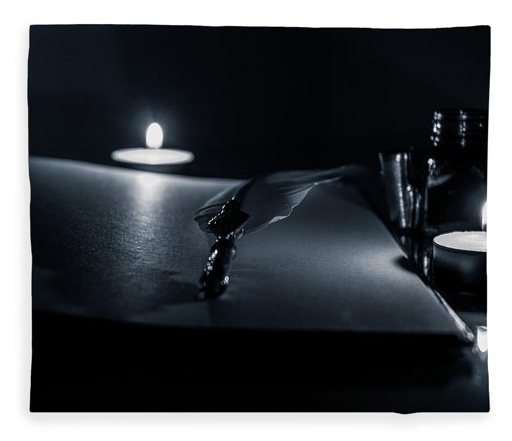 Pen Fleece Blanket featuring the photograph Candlelight by AM FineArtPrints