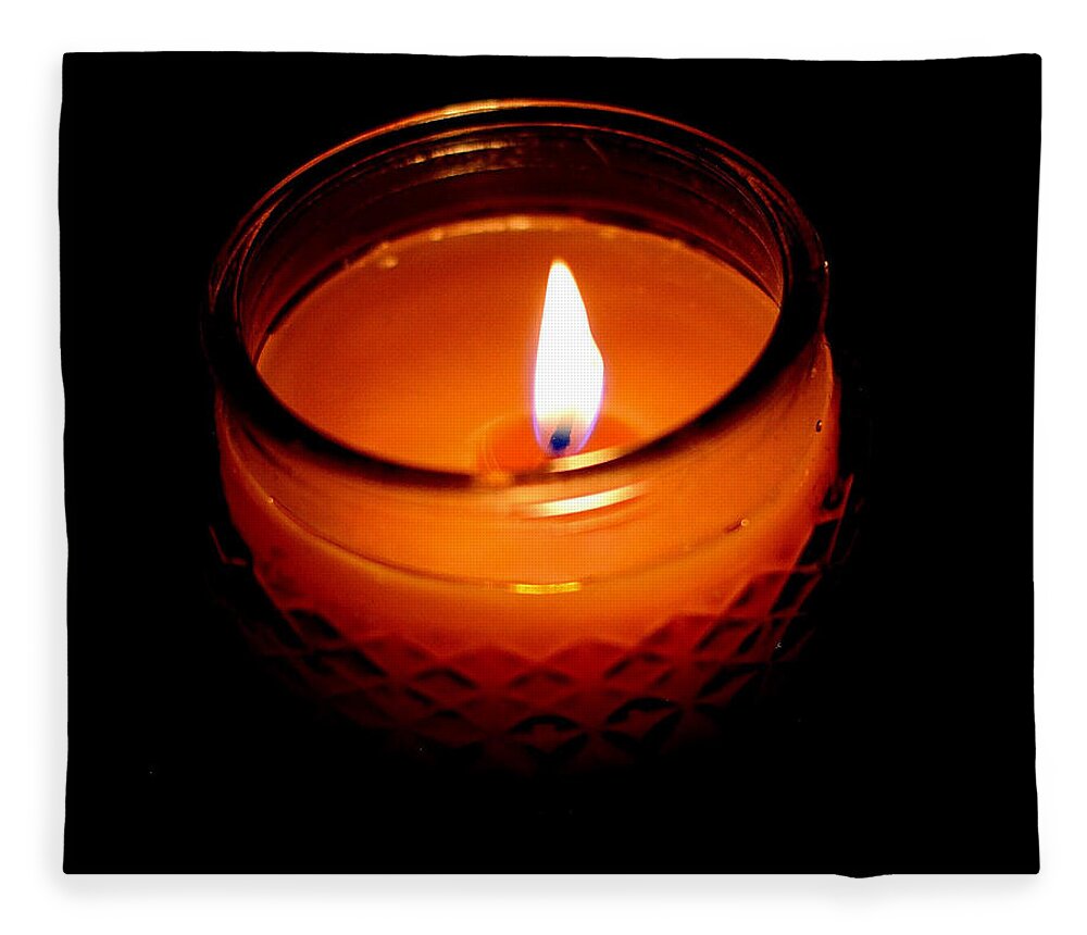 Candle Fleece Blanket featuring the photograph Candlelight by Holden The Moment