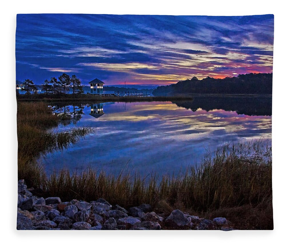 Cape Charles Fleece Blanket featuring the photograph Cape Charles Sunrise by Suzanne Stout