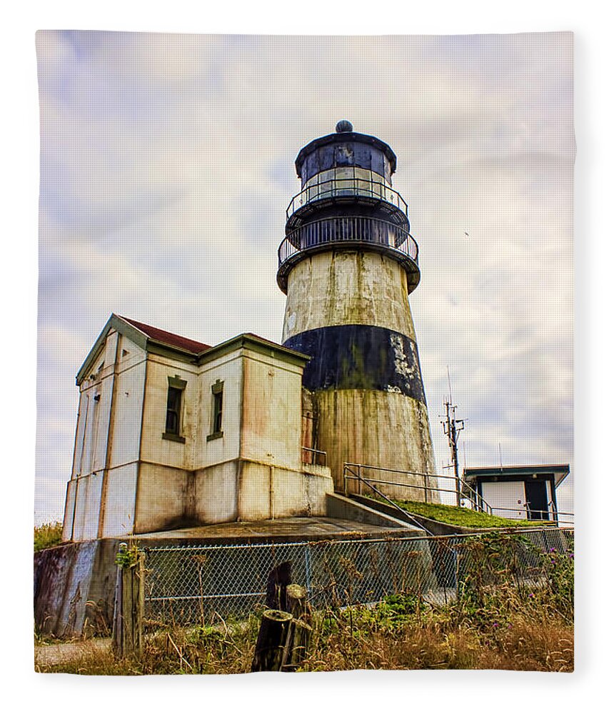 Lighthouse Fleece Blanket featuring the photograph Cape Disappointment by Cathy Anderson