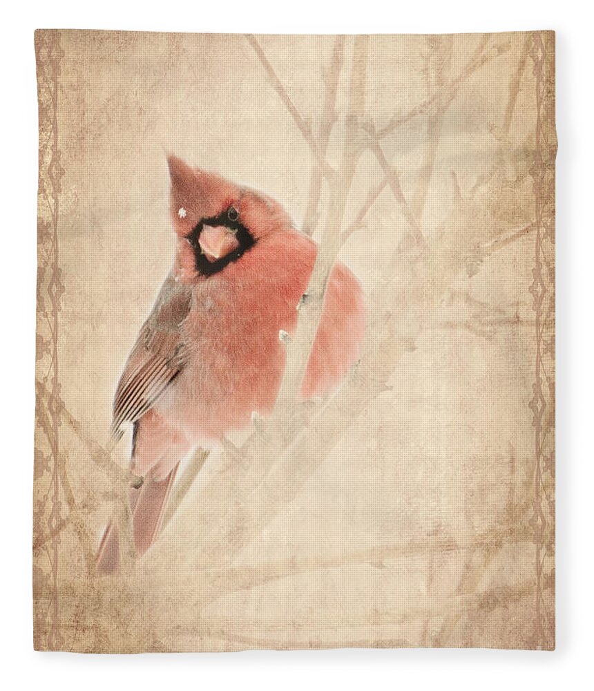 Cardinal Fleece Blanket featuring the photograph Cardinal by Pam Holdsworth
