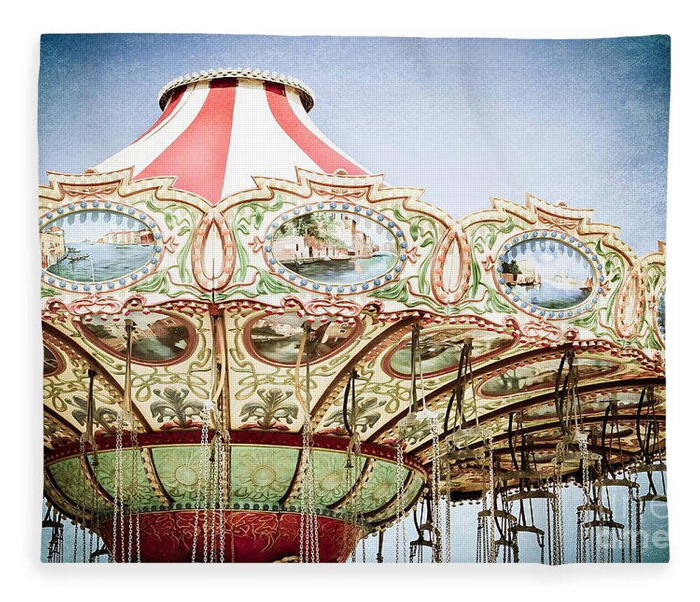 Carousel Top Fleece Blanket featuring the photograph Carousel Top by Colleen Kammerer