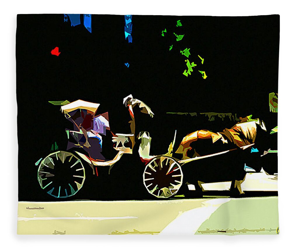 Transportation Fleece Blanket featuring the painting Carriage Ride by CHAZ Daugherty