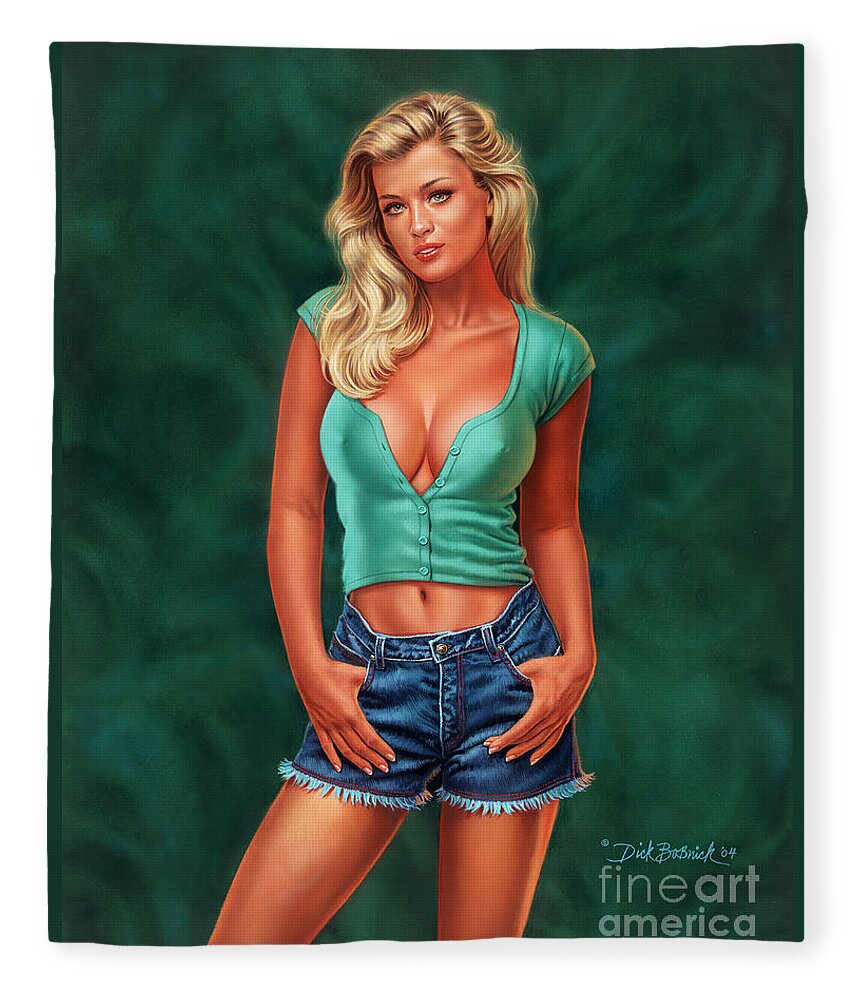 Portrait Fleece Blanket featuring the painting Casual Beauty by Dick Bobnick