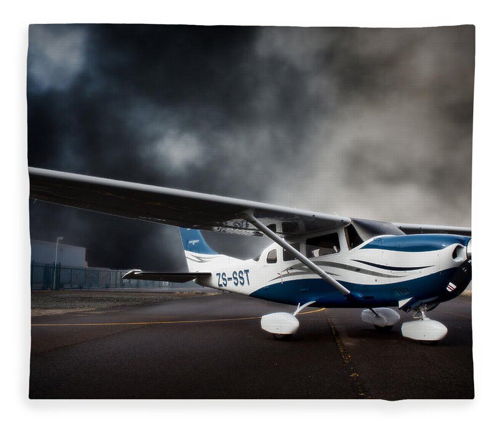 Cessna Fleece Blanket featuring the photograph Cessna Ground by Paul Job