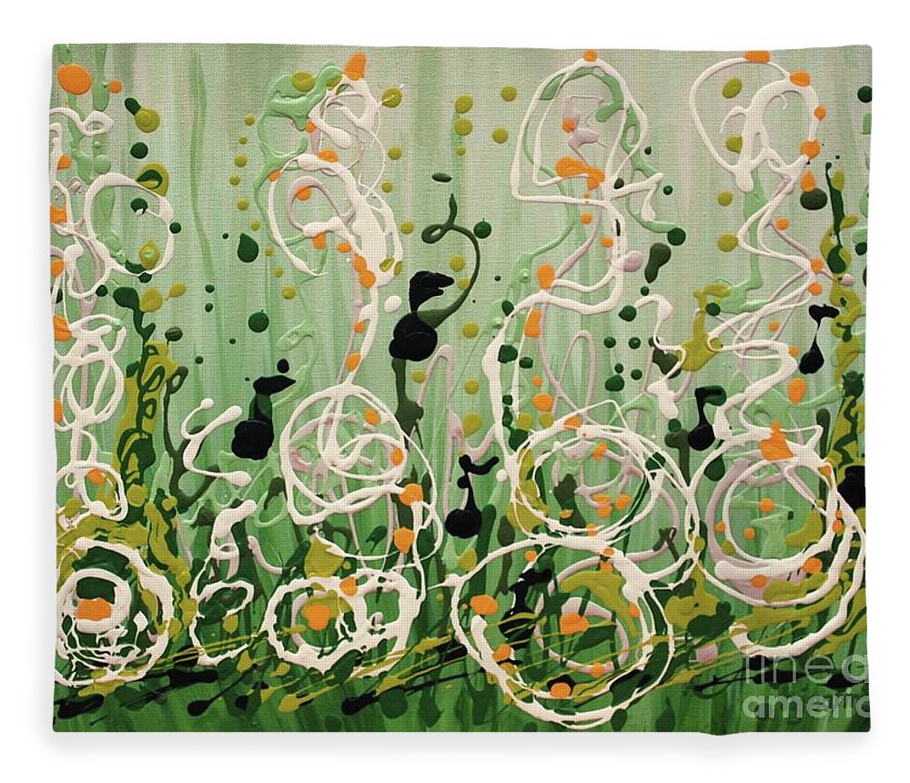 Champagne Symphony Fleece Blanket featuring the painting Champagne Symphony by Holly Carmichael