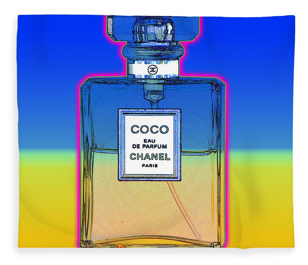 Digital Fleece Blanket featuring the painting Chanel Bottle 1 by Gary Grayson