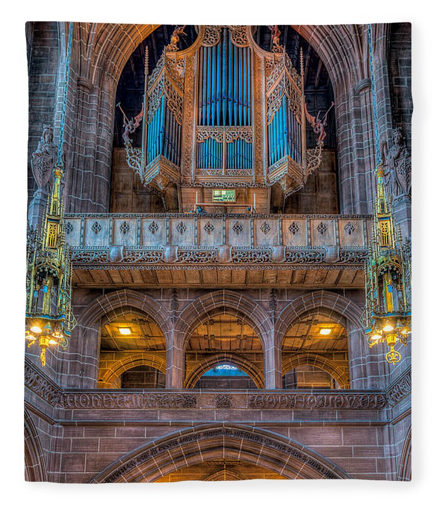 Cathedral Fleece Blanket featuring the photograph Chapel Organ by Adrian Evans