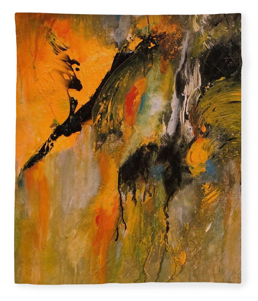 Abstract Fleece Blanket featuring the painting Cheeky by Soraya Silvestri