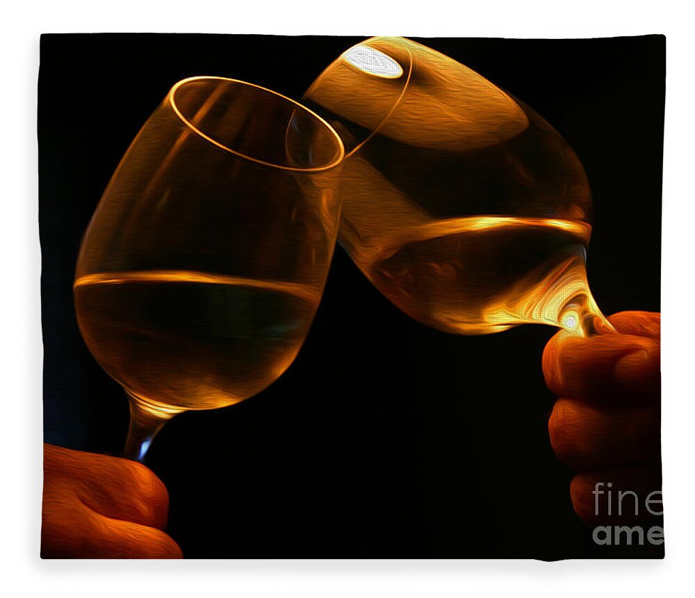 Alcohol Fleece Blanket featuring the digital art Cheers by Patricia Hofmeester