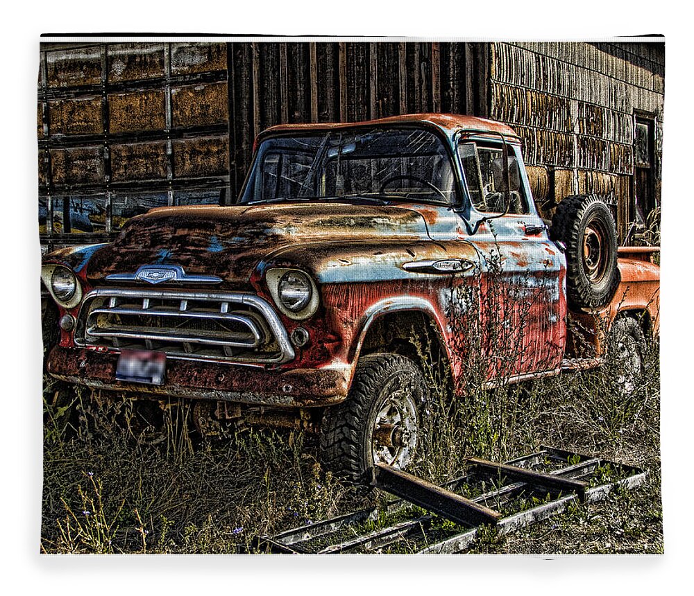 Ron Roberts Photography Fleece Blanket featuring the photograph Chevy Truck by Ron Roberts