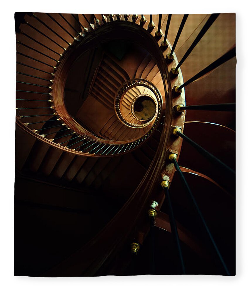 Staircase Fleece Blanket featuring the photograph Chocolate spirals by Jaroslaw Blaminsky