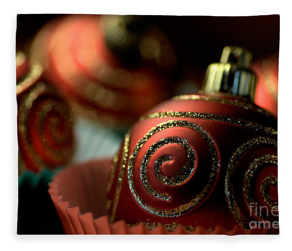 Merry Christmas Fleece Blanket featuring the photograph Christmas Bauble Cupcakes by Joy Watson