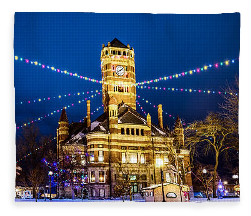  Fleece Blanket featuring the photograph Christmas On The Square by Michael Arend
